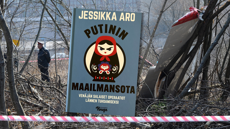 Book cover over the crash site